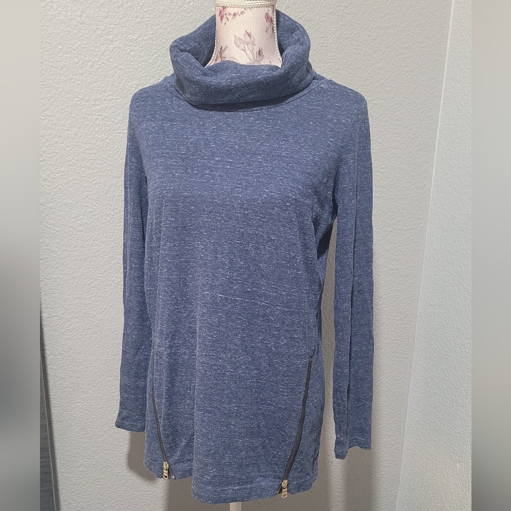 Armani Exchange Heathered Blue Cowl Neck Sweatshirt
